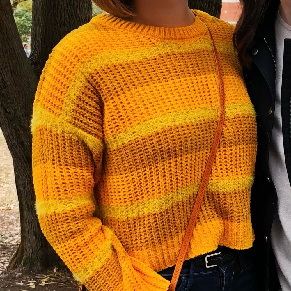 Gold cropped sweater